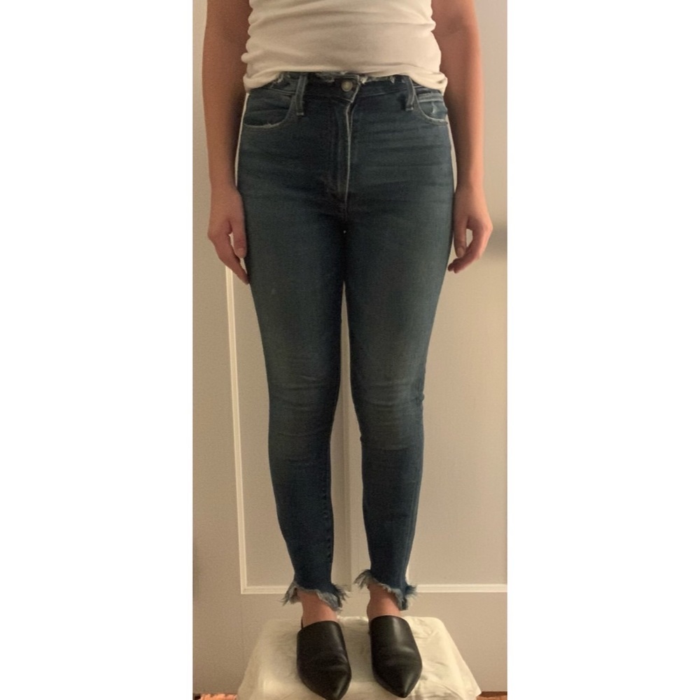Abercrombie & Fitch skinny jeans with distressed hem, high rise ankle size 24